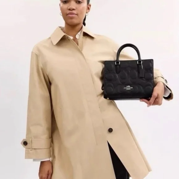 Coach Maggie Small Tote Bag In Signature Leather CY670 Black NWT - Picture 4 of 15